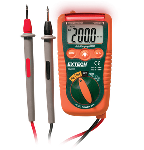Extech DM220 Multimeter, Mini Pocket w/Built-in Flashlight