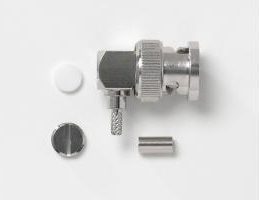 Pomona Electronics BNC Right-Angle Plug, 50 Ohm, Crimp/Solder Type, RG174,188,316