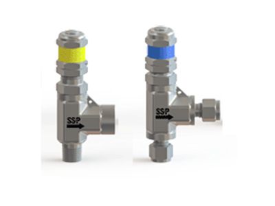 SSP RH3 Series, 316SS, High Pressure Proportional Relief Valve, Fluorocarbon FKM Seal, 3/8 in. Tube Fitting x 3/8 in. Tube Fitting