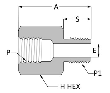 SSP 316SS Adapter, 1/4 in. Female BSP/ISO Taper - 1/4 in. Male NPT